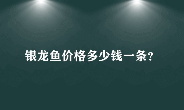 银龙鱼价格多少钱一条？