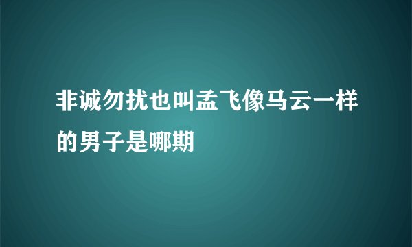 非诚勿扰也叫孟飞像马云一样的男子是哪期