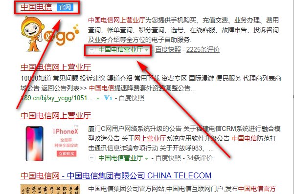 中国电信的官网有哪些啊？