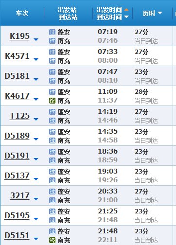 蓬安有到南充的火车吗