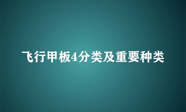 飞行甲板4分类及重要种类