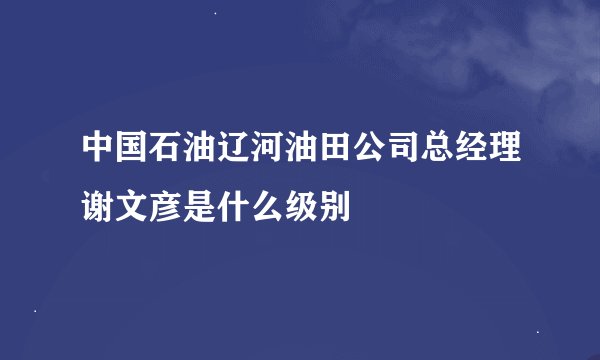 中国石油辽河油田公司总经理谢文彦是什么级别
