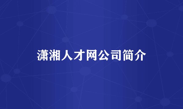 潇湘人才网公司简介