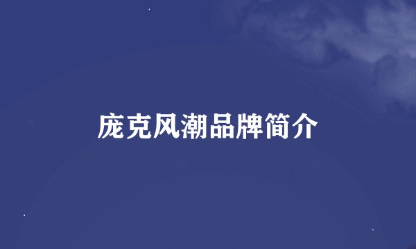 庞克风潮品牌简介