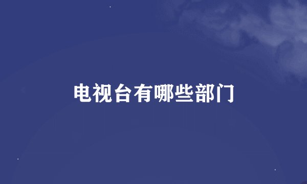 电视台有哪些部门