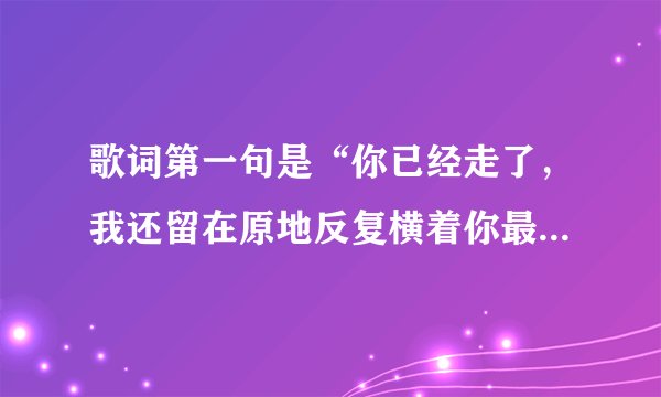 歌词第一句是“你已经走了，我还留在原地反复横着你最爱的歌曲”的那首歌叫什么名