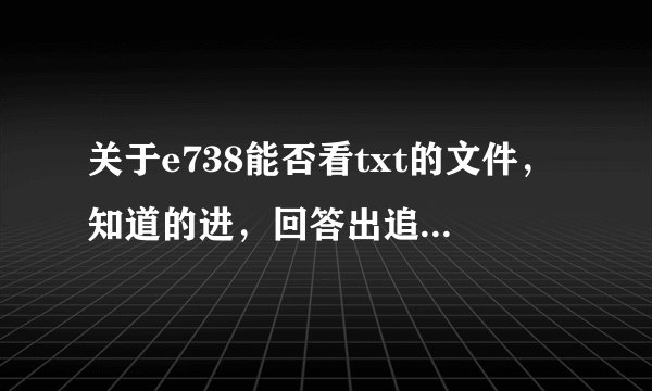 关于e738能否看txt的文件，知道的进，回答出追加100分！！！
