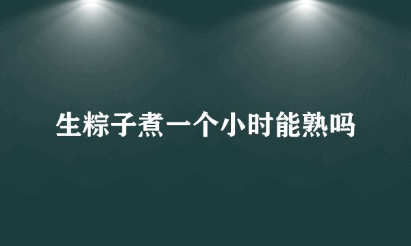 生粽子煮一个小时能熟吗