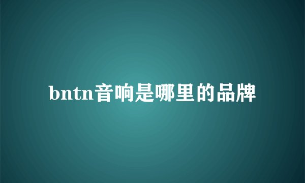bntn音响是哪里的品牌