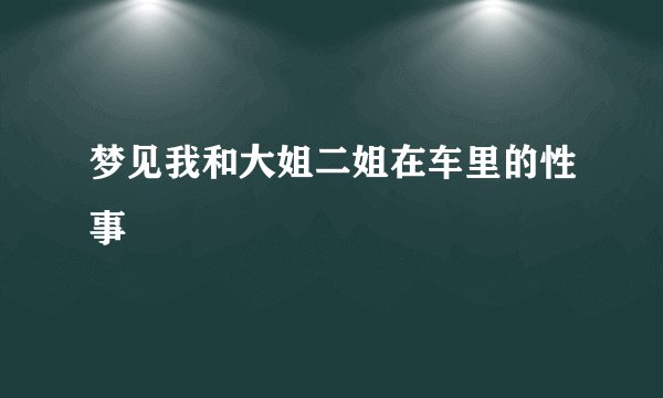 梦见我和大姐二姐在车里的性事