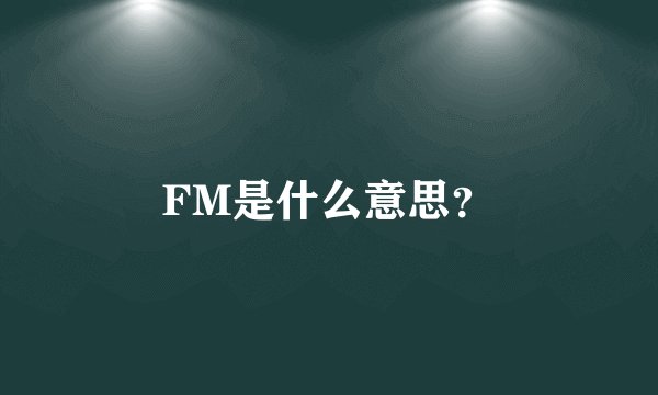 FM是什么意思？