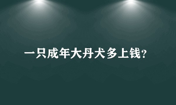 一只成年大丹犬多上钱？