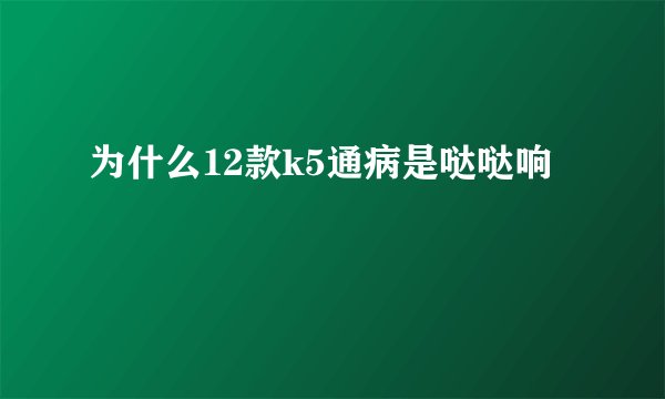 为什么12款k5通病是哒哒响