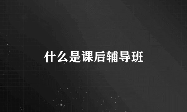什么是课后辅导班