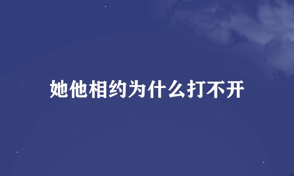 她他相约为什么打不开