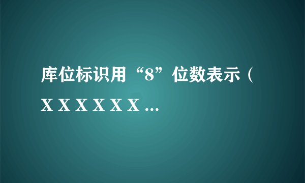 库位标识用“8”位数表示（X X X X X X X X）它们各代表什么？
