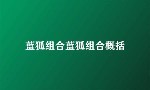 蓝狐组合蓝狐组合概括