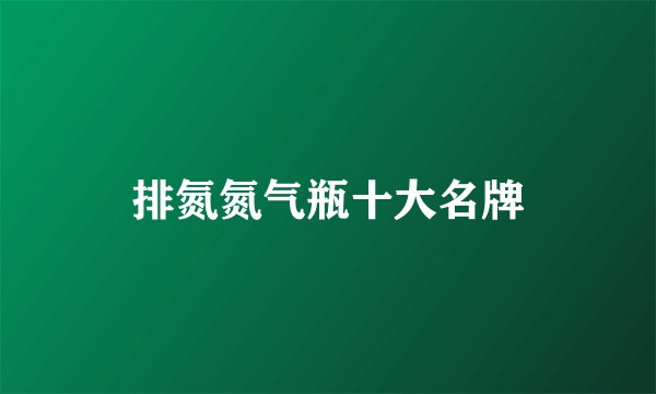 排氮氮气瓶十大名牌