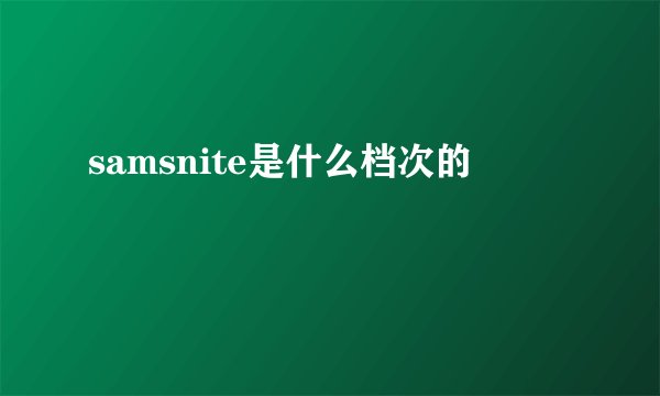 samsnite是什么档次的