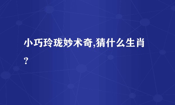 小巧玲珑妙术奇,猜什么生肖？