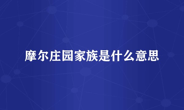 摩尔庄园家族是什么意思