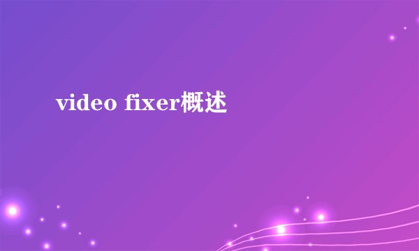 video fixer概述