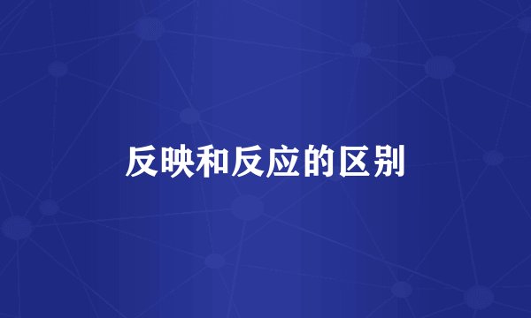 反映和反应的区别