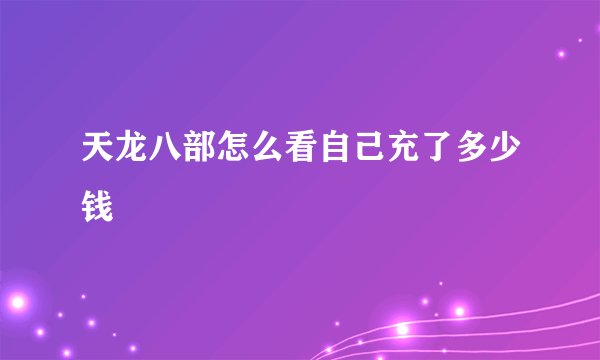 天龙八部怎么看自己充了多少钱