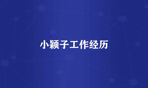 小颖子工作经历