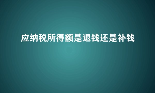 应纳税所得额是退钱还是补钱