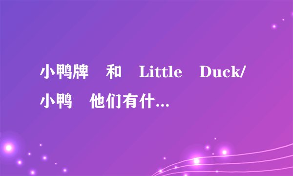 小鸭牌 和 Little Duck/小鸭 他们有什么区别？