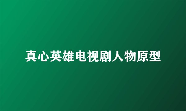 真心英雄电视剧人物原型