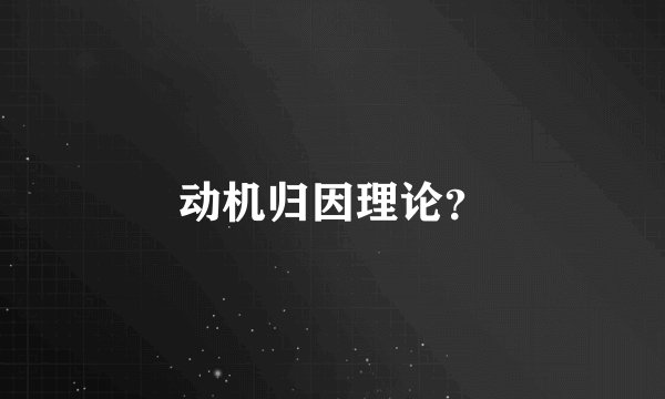动机归因理论?