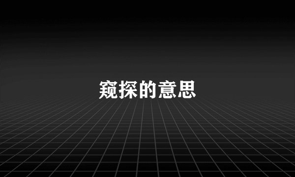 窥探的意思