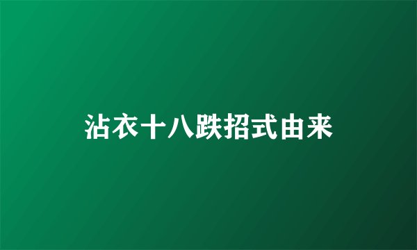 沾衣十八跌招式由来