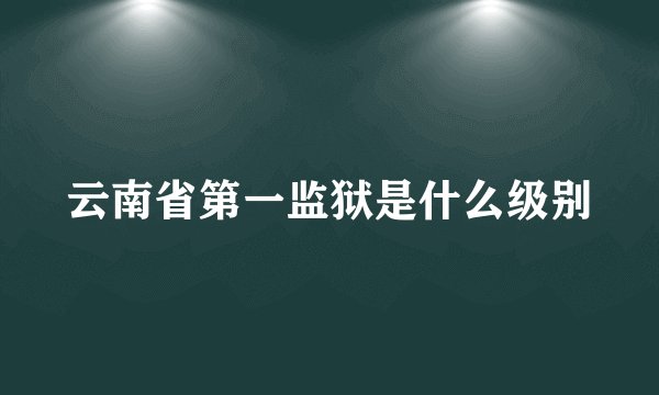 云南省第一监狱是什么级别