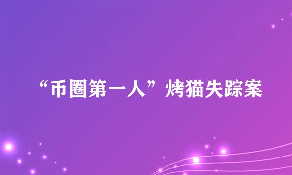 “币圈第一人”烤猫失踪案