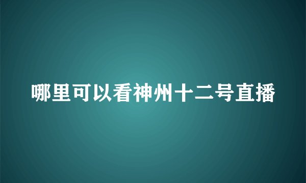 哪里可以看神州十二号直播