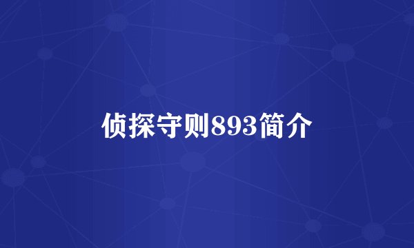侦探守则893简介