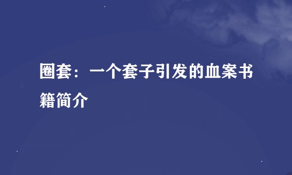 圈套：一个套子引发的血案书籍简介