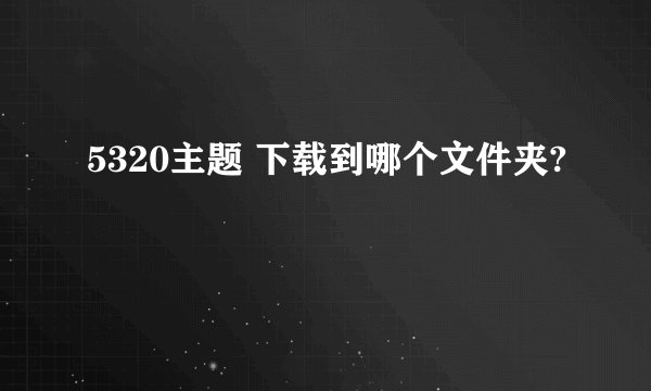 5320主题 下载到哪个文件夹?