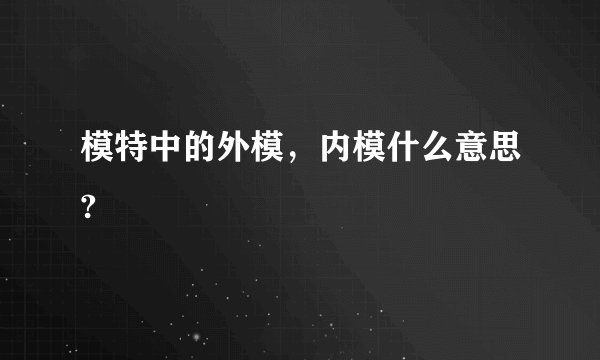 模特中的外模，内模什么意思?