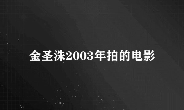金圣洙2003年拍的电影