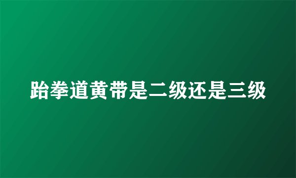 跆拳道黄带是二级还是三级