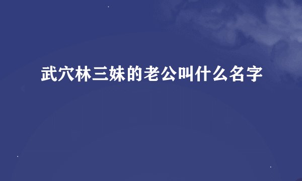 武穴林三妹的老公叫什么名字