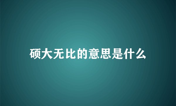 硕大无比的意思是什么