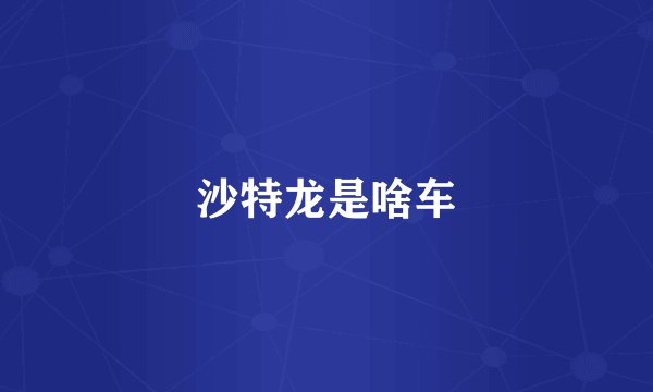 沙特龙是啥车