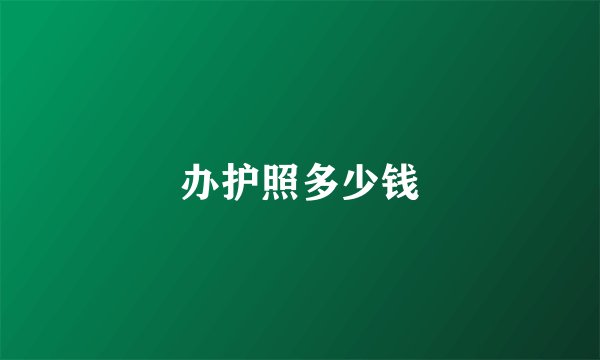 办护照多少钱