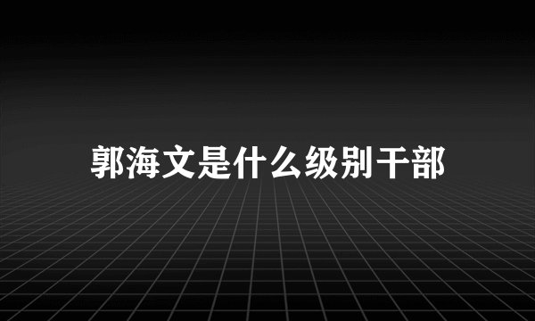 郭海文是什么级别干部