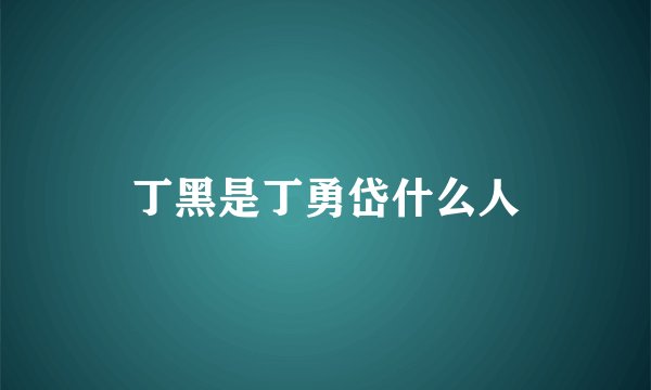 丁黑是丁勇岱什么人